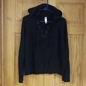 NOBO Black Hooded Sweater NWOT